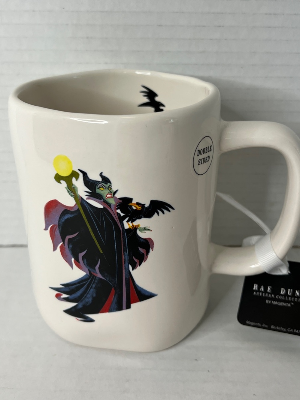 Rae Dunn Disney Villains Maleficent Mistress Of Evil Double Sided Cream Mug New